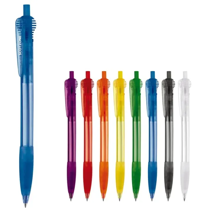 Cosmo ball pen transparent rubber round clip - LT87624 (gadzety reklamowe)